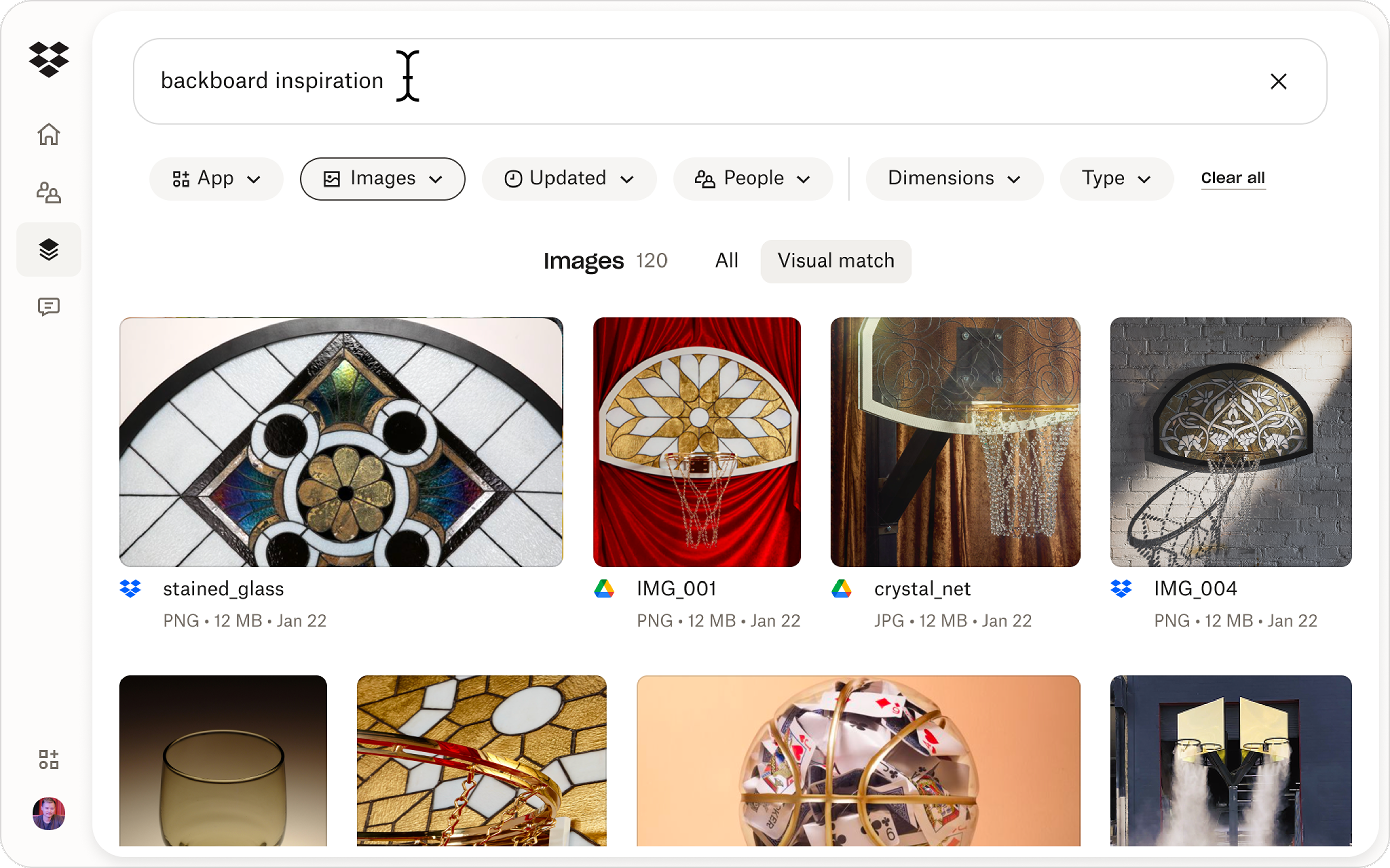 Visual-match search pattern